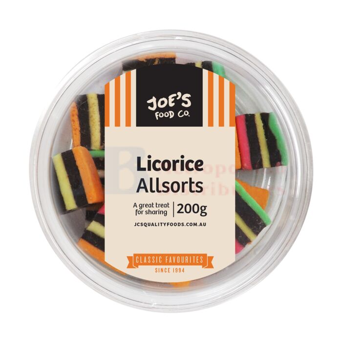 Jc’s Licorice Allsorts Tubs 12 x 200g Ding Oh Dong