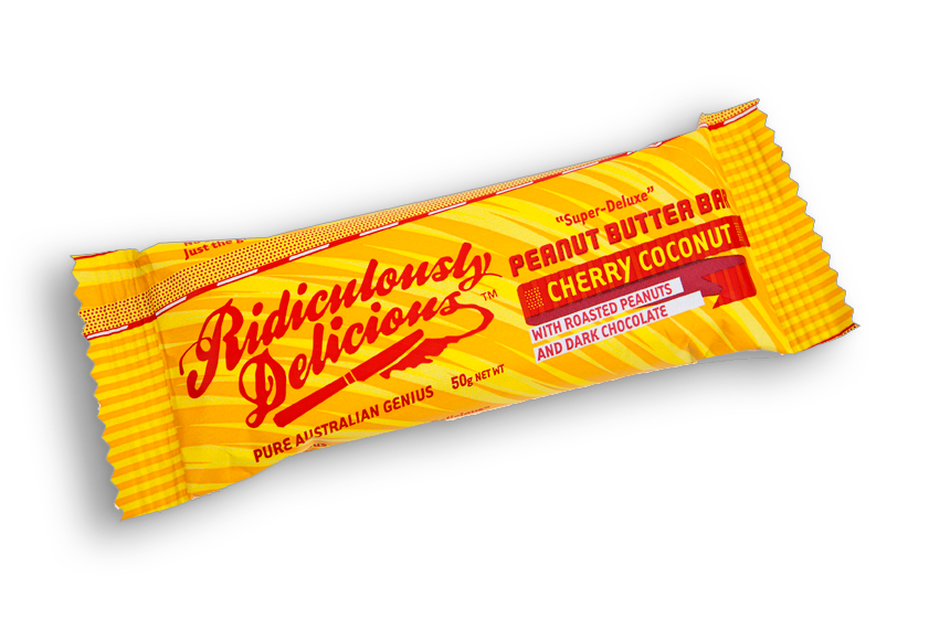 Ridiculously Delicious Peanut Butter Cherry Coconut bar 12 x 50g Ding Oh Dong