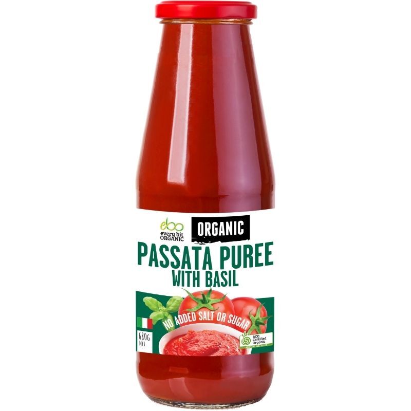 Every Bit Organic - Pantry - Organic Passata Puree with Basil - 12 x 680g