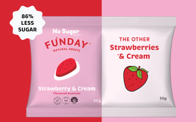 Funday - Gummy – Strawberry & Cream 12 x 50g