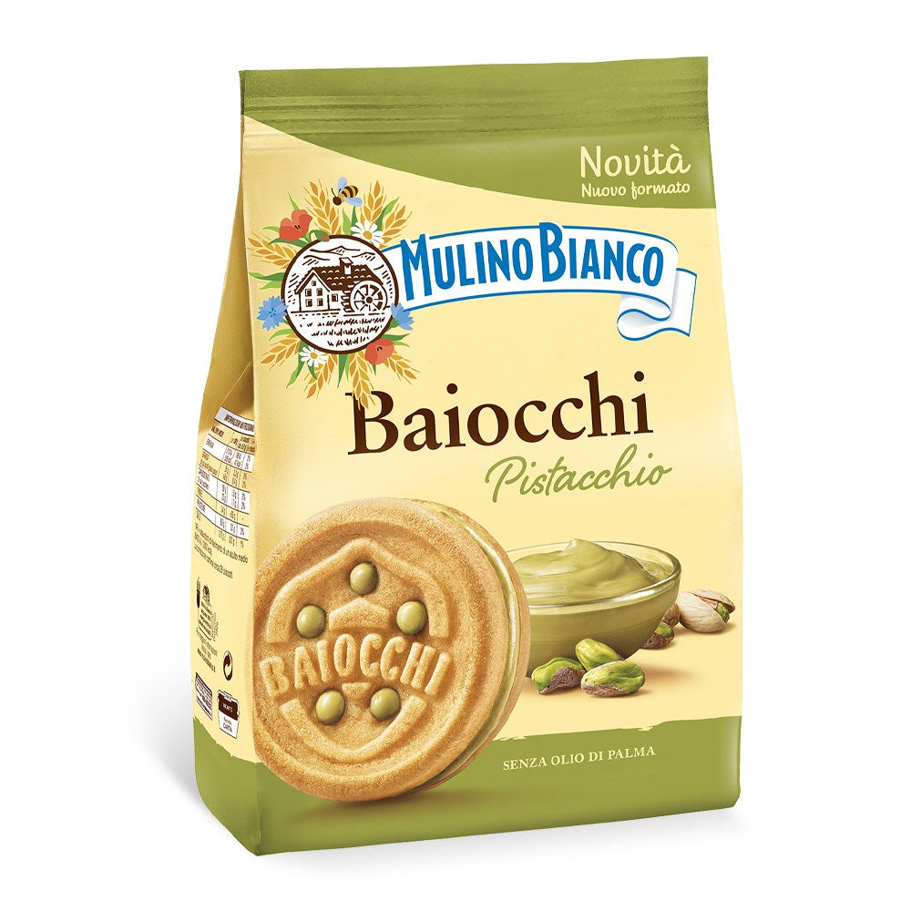 Mulino Bianco - Italian Biscuit - Baiocchi Pistacchio - 10 x 240g