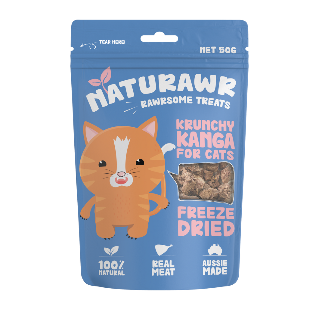 Naturawr - Cats - Pet Treats - Krunchy Kanga 10 x 50g