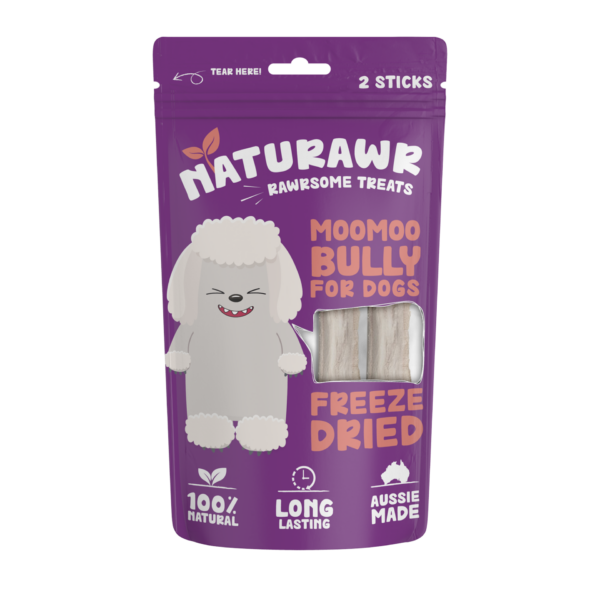 Naturawr - Dogs - Pet Treats - MooMoo Bully 10 x 2 Sticks