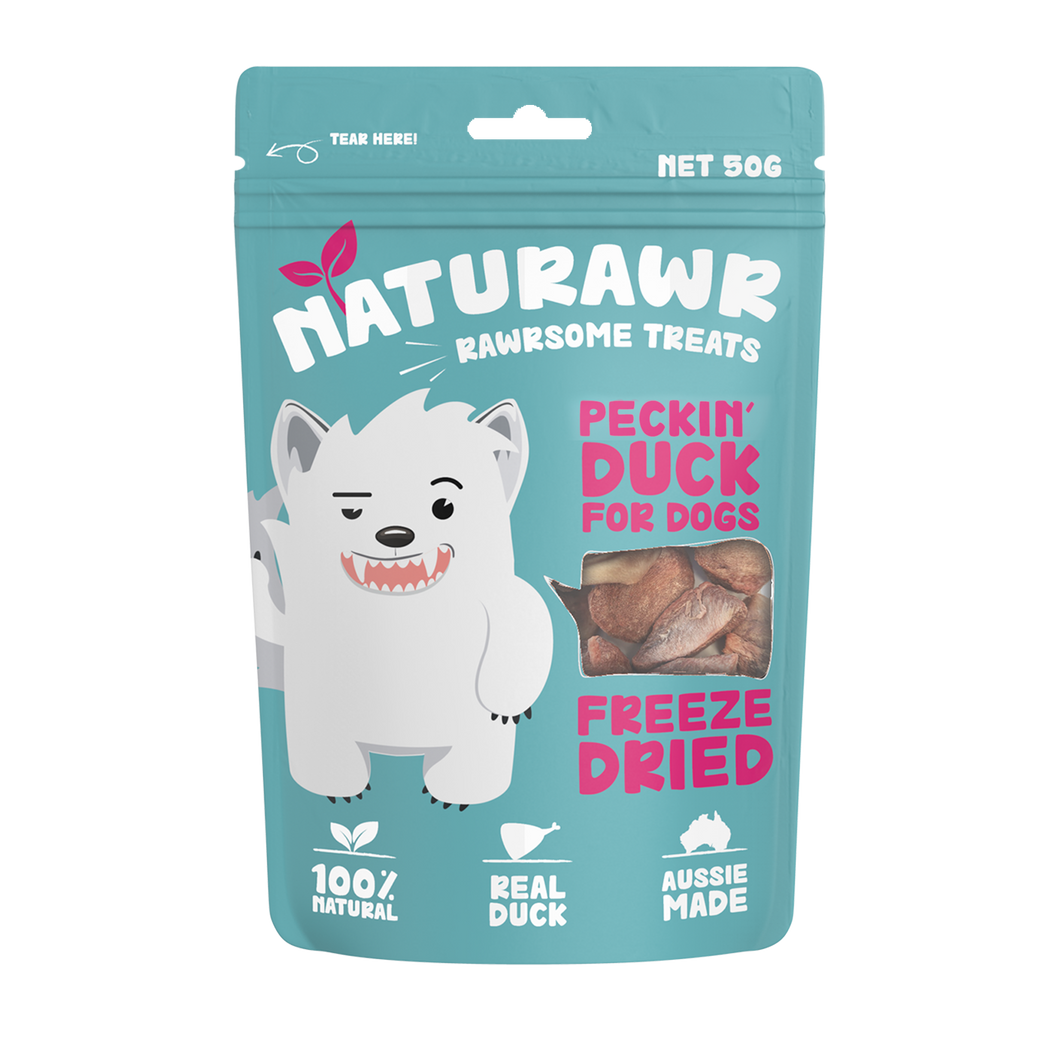 Naturawr - Dogs - Pet Treats - Peckin' Duck 10 x 50g