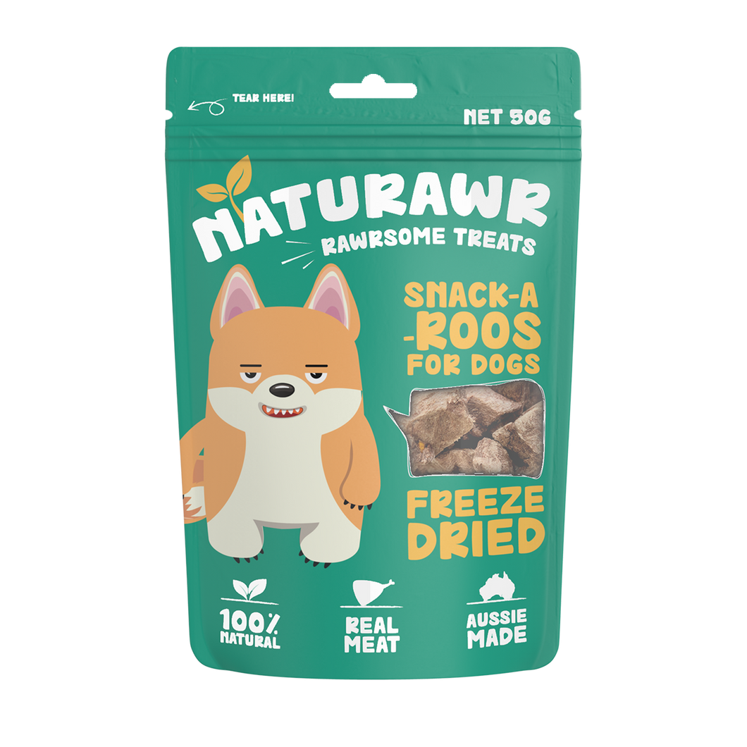 Naturawr - Dogs - Pet Treats - Snack-A-Roo 10 x 50g