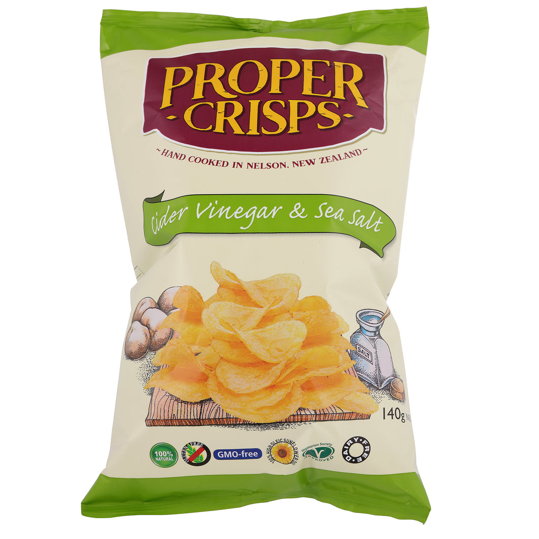 Proper Crisps - Cider Vinegar 12 x 140g