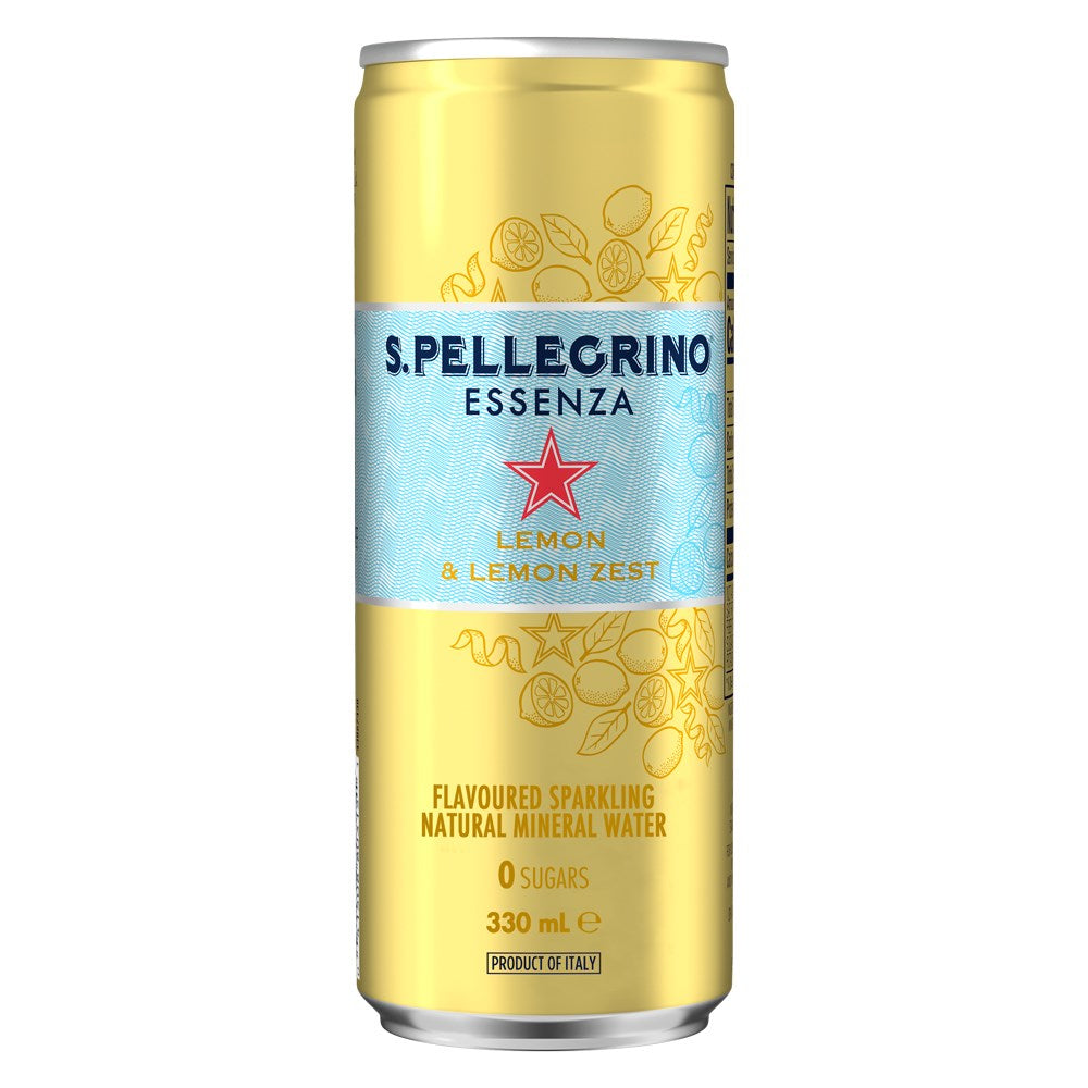 San Pellegrino - Beverages Cans - Lemon & Lime Zest - 24 x 330ml Cans