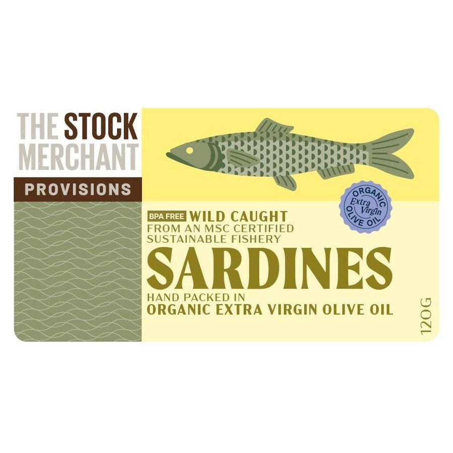 The Stock Merchant - MSC Certified - Extra Virgin Olive Oil - Sardine - 36 x 120g