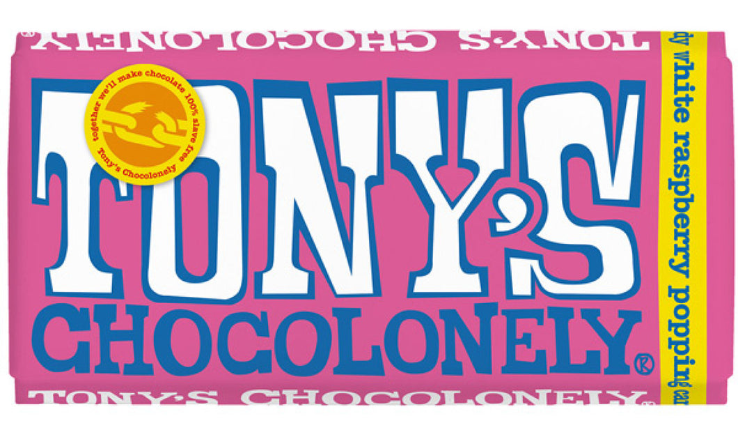 Tony's Chocolonely - Chocolate - White Raspberry Popping Candy - 15 x 180g