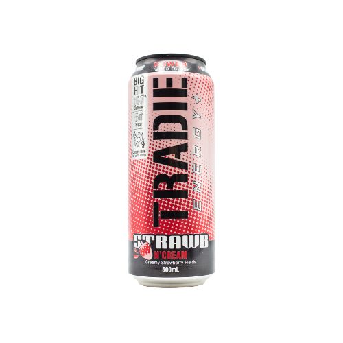 Tradie - Energy Drink - Strawberry Cream - 12 x 500ml