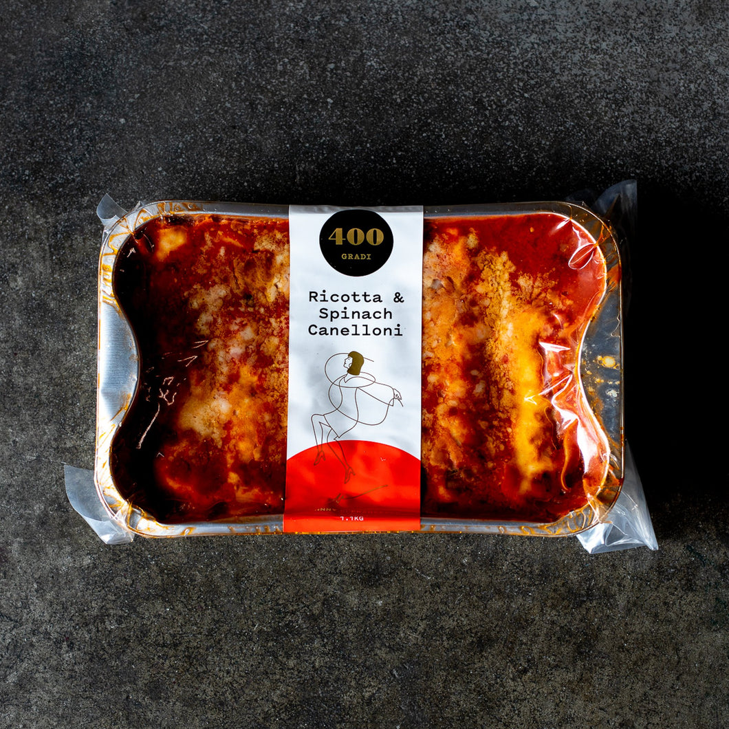 400 Gradi - Spinach & Ricotta Canelloni Family Trays 4 x 1.1Kg