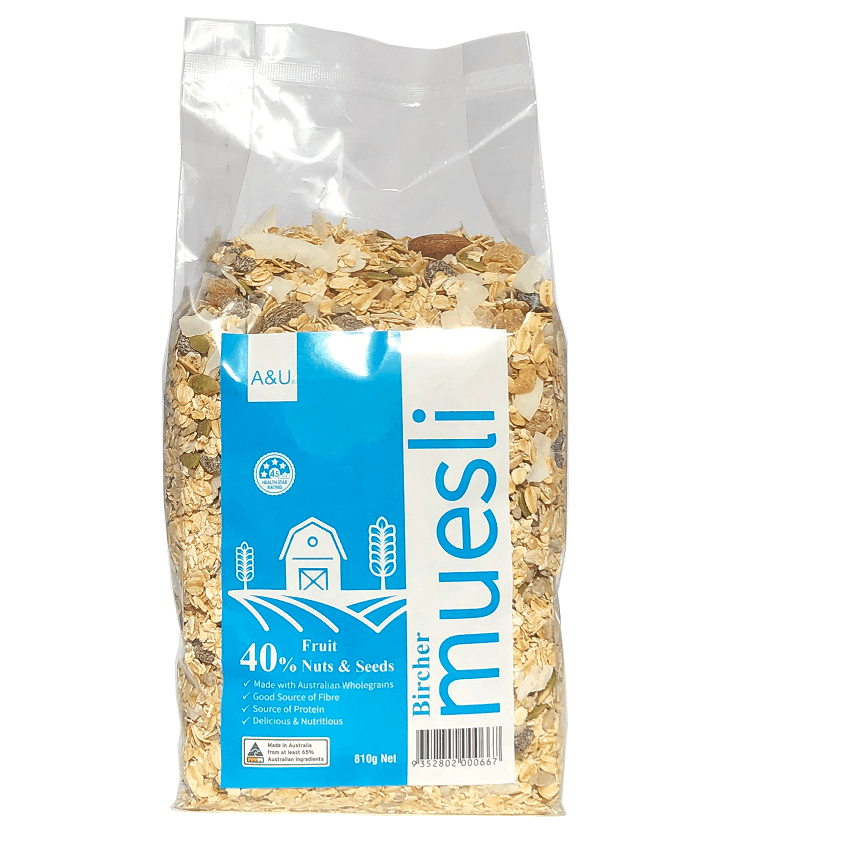 A&U - 100% Australian Muesli - Bircher Muesli 12 x 810g