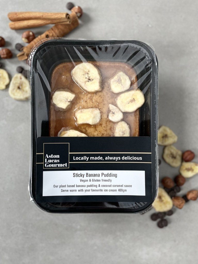 Aston Lucas Gourmet - Sticky Banana Pudding Vegan & Gluten friendly 400g x 6