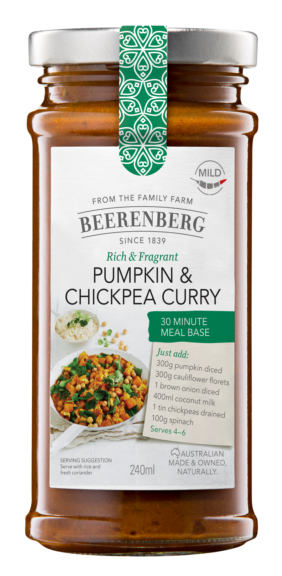 Beerenberg - Cooking - Pumpkin & Chickpea Curry 8 x 240ml