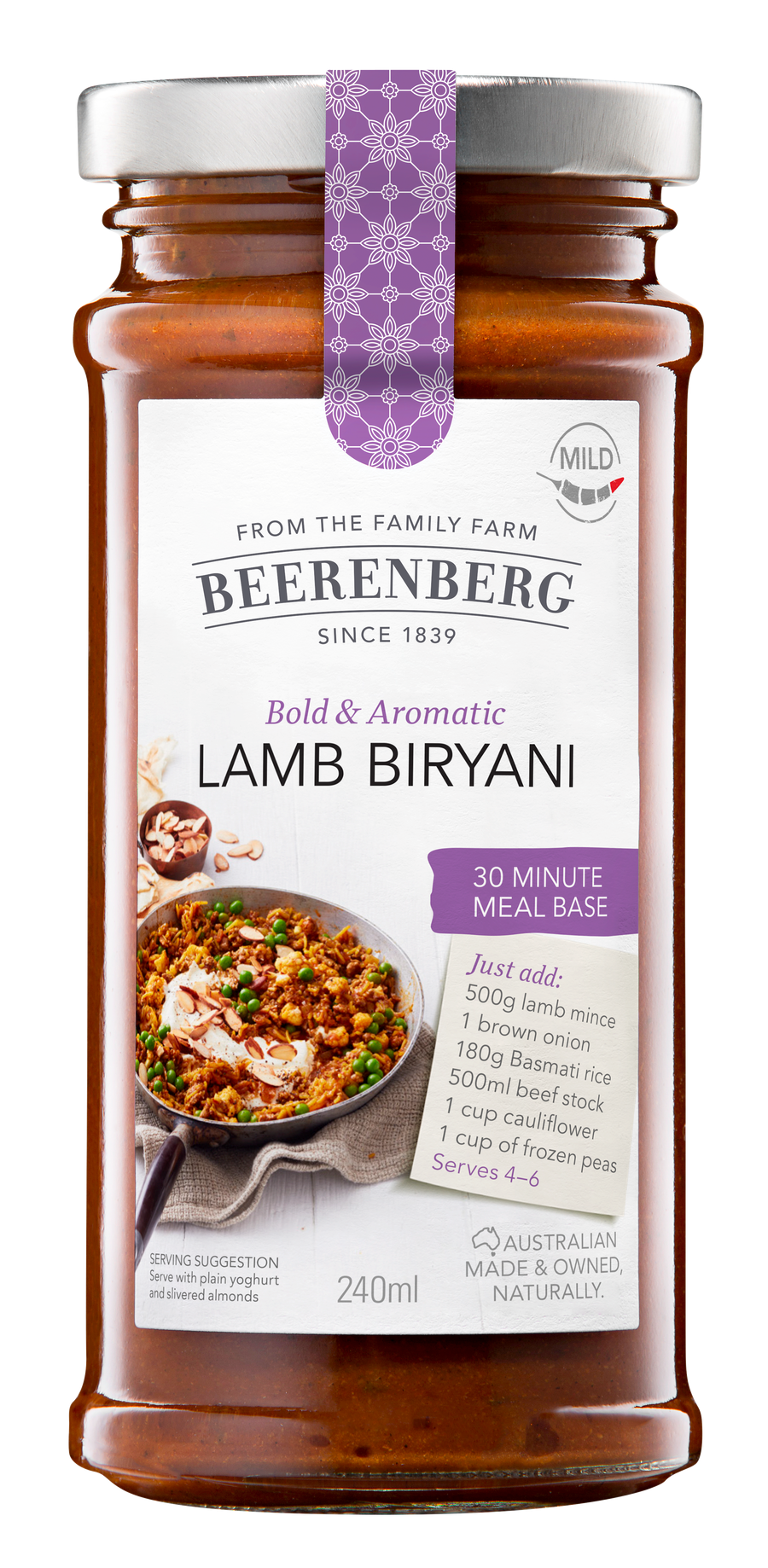 Beerenberg - Meal Base - Lamb Biryani 8 x 240ml