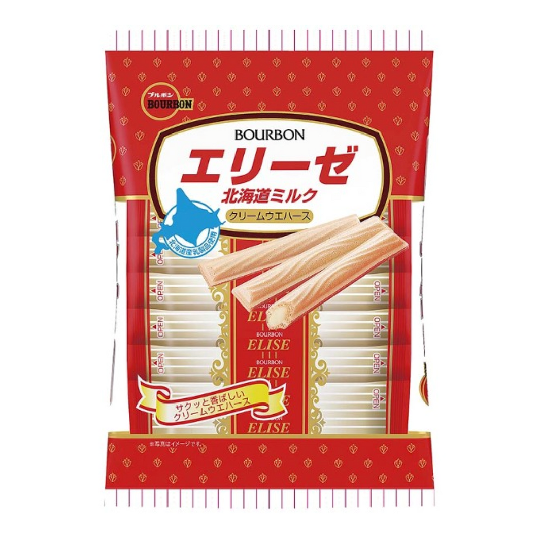 Bourbon - Japanese Wafer (Elise) - Hokkaido Milk (12 Piece) - 6 x 57g