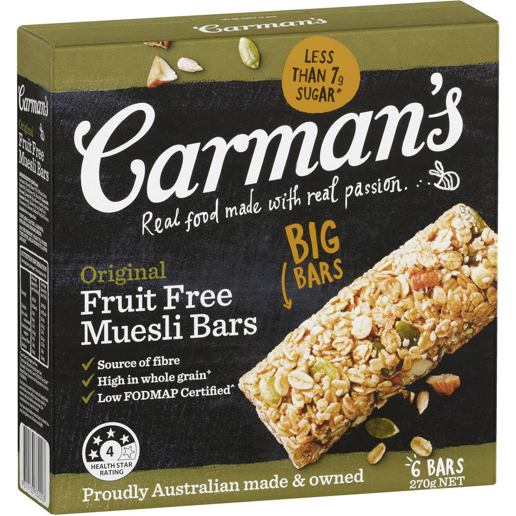 Carman’s - Bar Original Fruit Free 6 x 270g