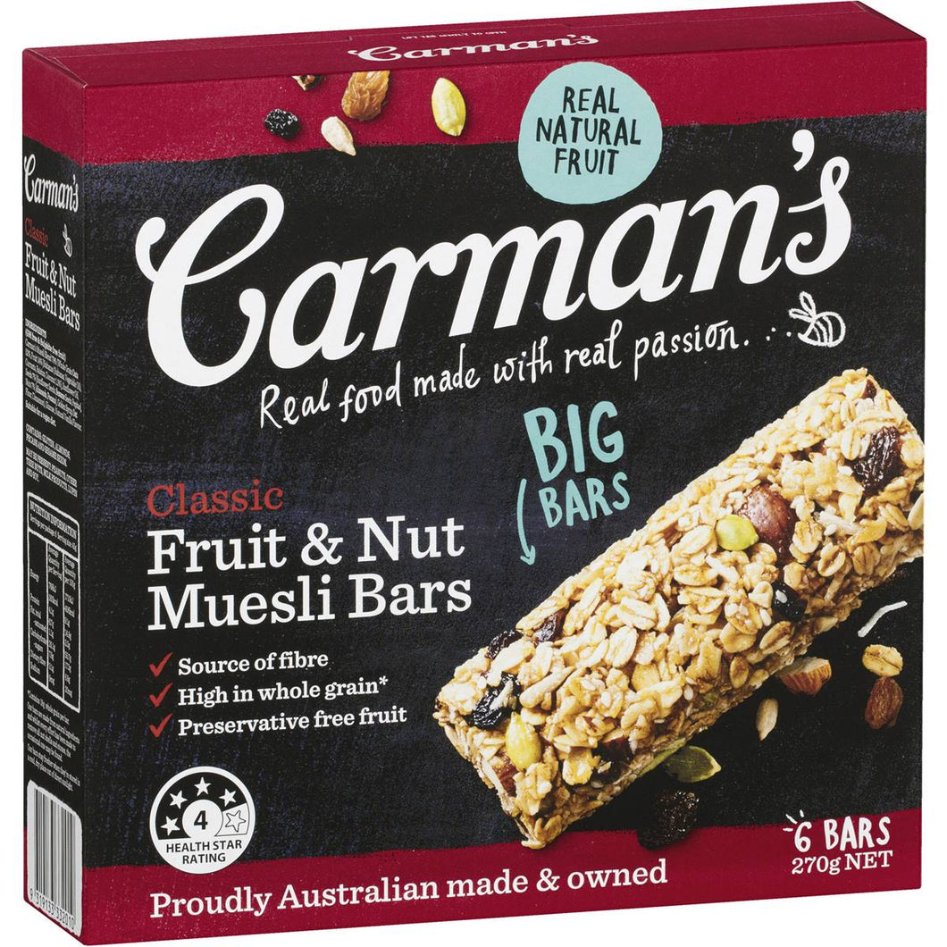 Carman’s - Bar Classic Fruit & Nut 6 x 270g