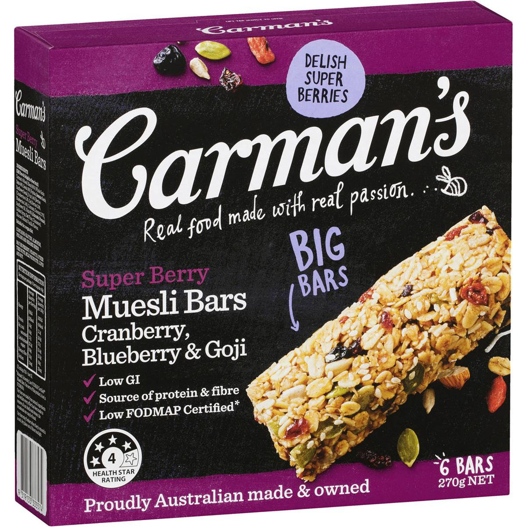 Carman’s - Bar Superberry 6 x 270g