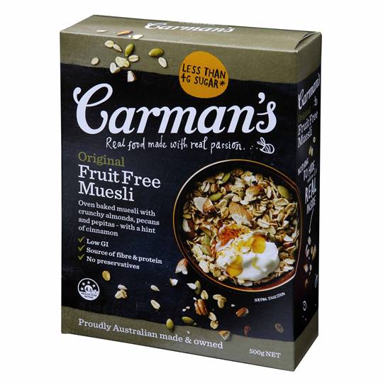 Carman’s - Original Fruit Free Muesli 6 x 400g