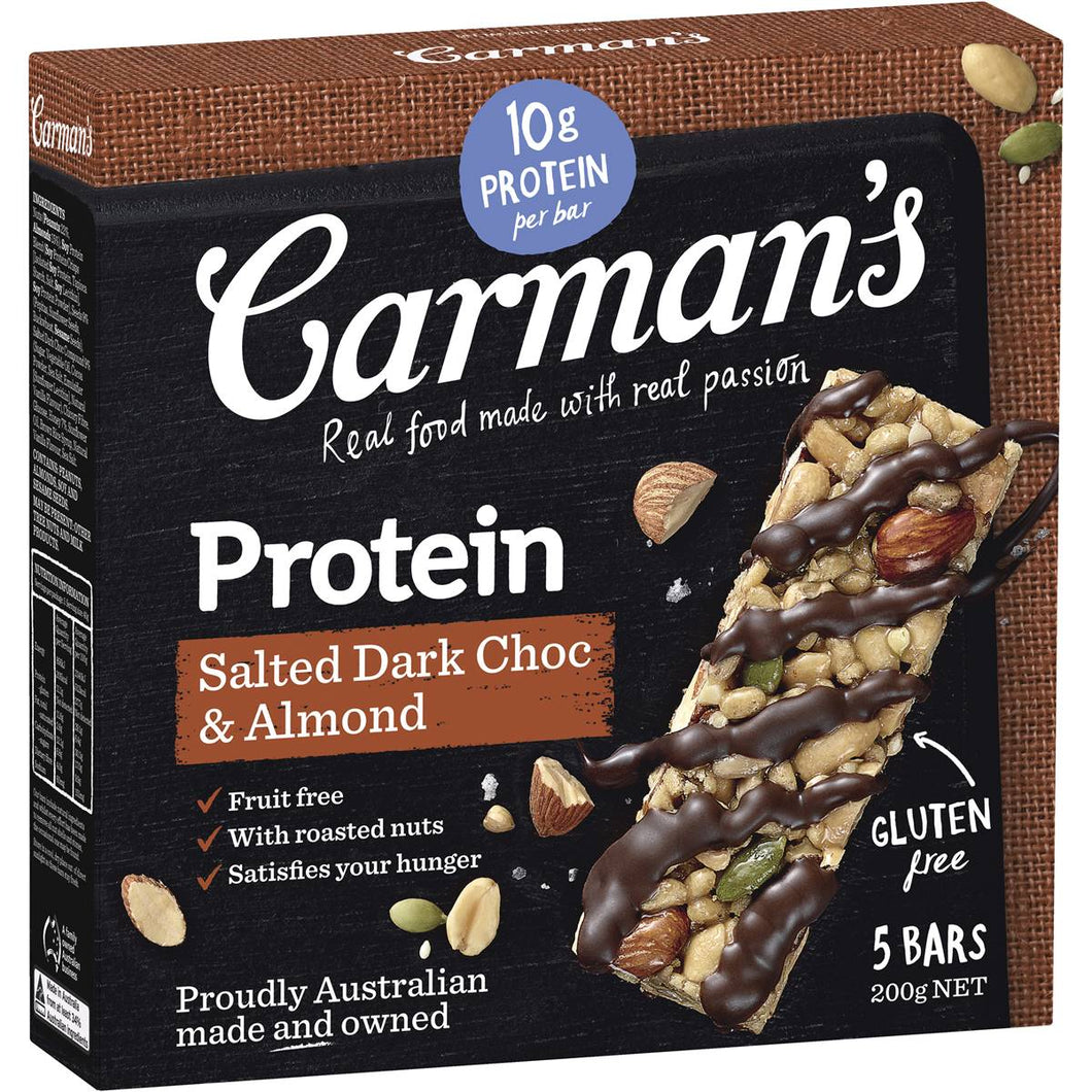 Carman’s - Protein Bar Salted Dark Chocolate & Almond 6 x 200g