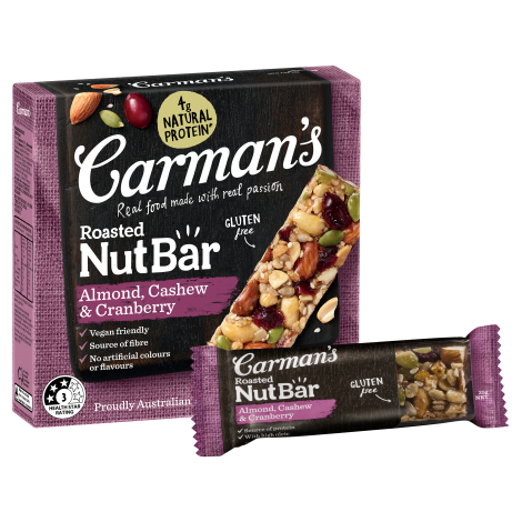 Carman’s - Almond Cashew & Cranberry Nut Bar 6 x 175g