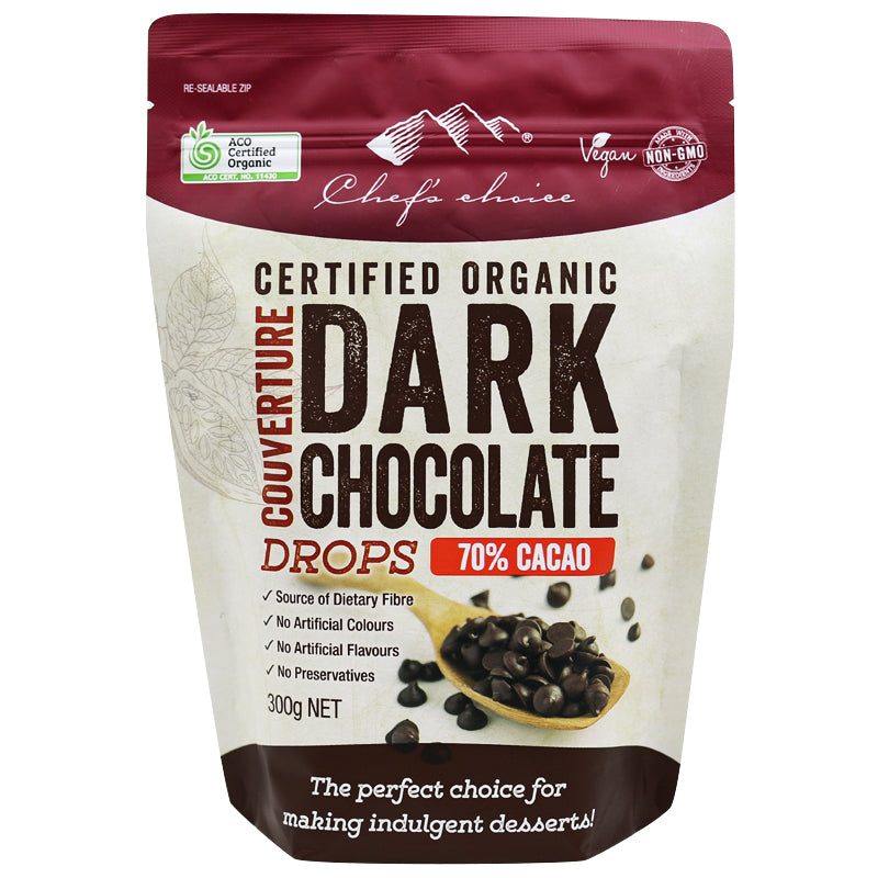 Chef's Choice - Organic Chocolate - Dark Drops 70% 10 x 300g