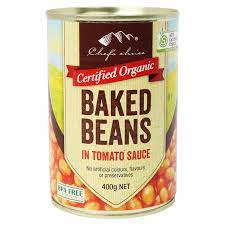 Chef's Choice - Organic Cans - Baked Beans in Tomato Sauce 12 x 400g