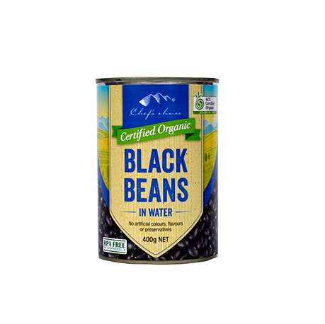 Chef's Choice - Organic Cans - Black Beans in Water 12 x 400g