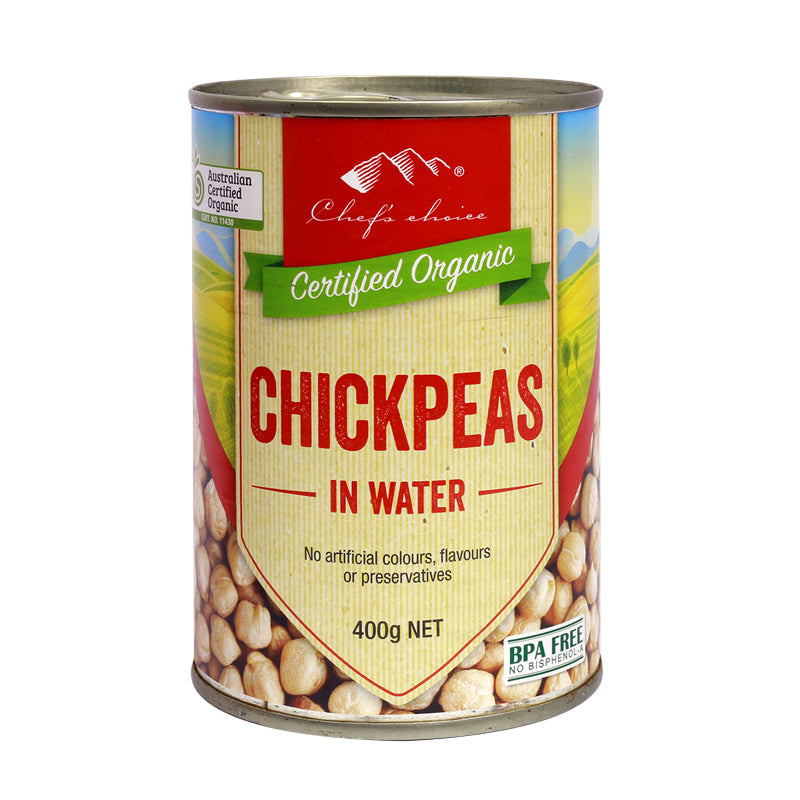 Chef's Choice - Organic Cans - Chick Peas in Water 12 x 400g