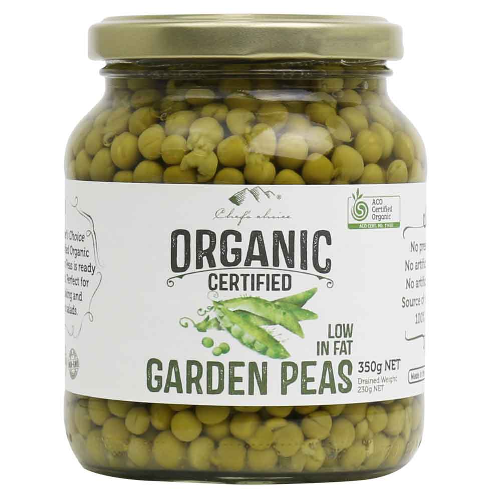 Chef's Choice - Organic In Brine - Garden Peas 6 x 350g