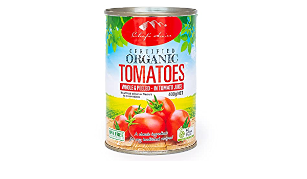 Chef's Choice - Organic Cans - Italian Peeled Tomatoes in Tomato Juice 12 x 400g