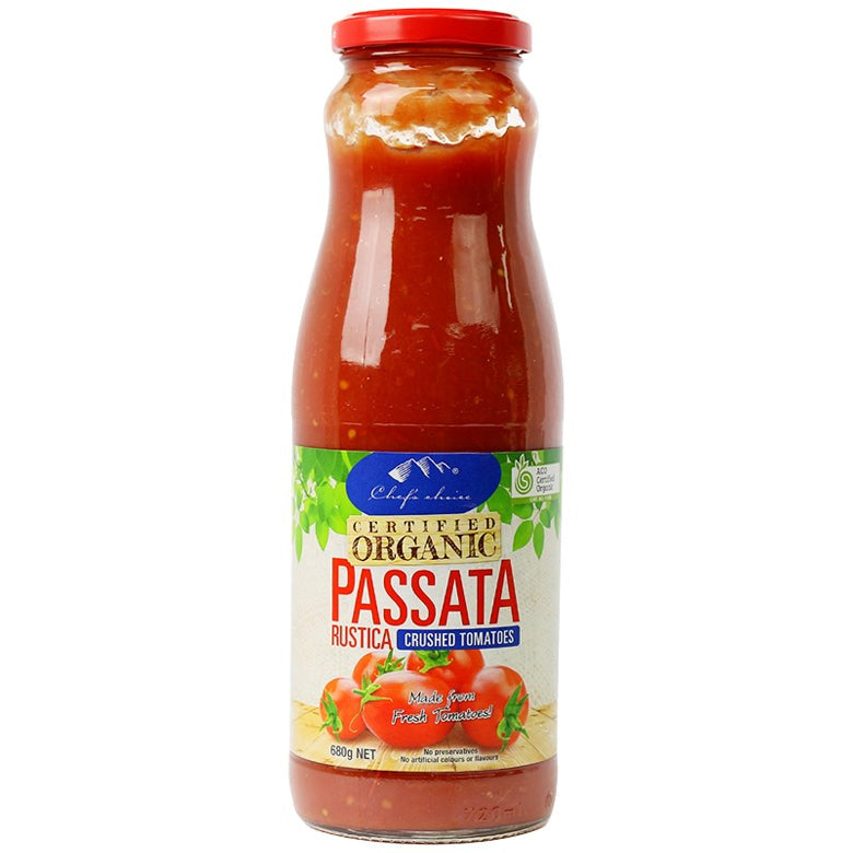 Chef's Choice - Organic Pasta Sauce - Passata Rustica Crushed Tomato 12 x 680g