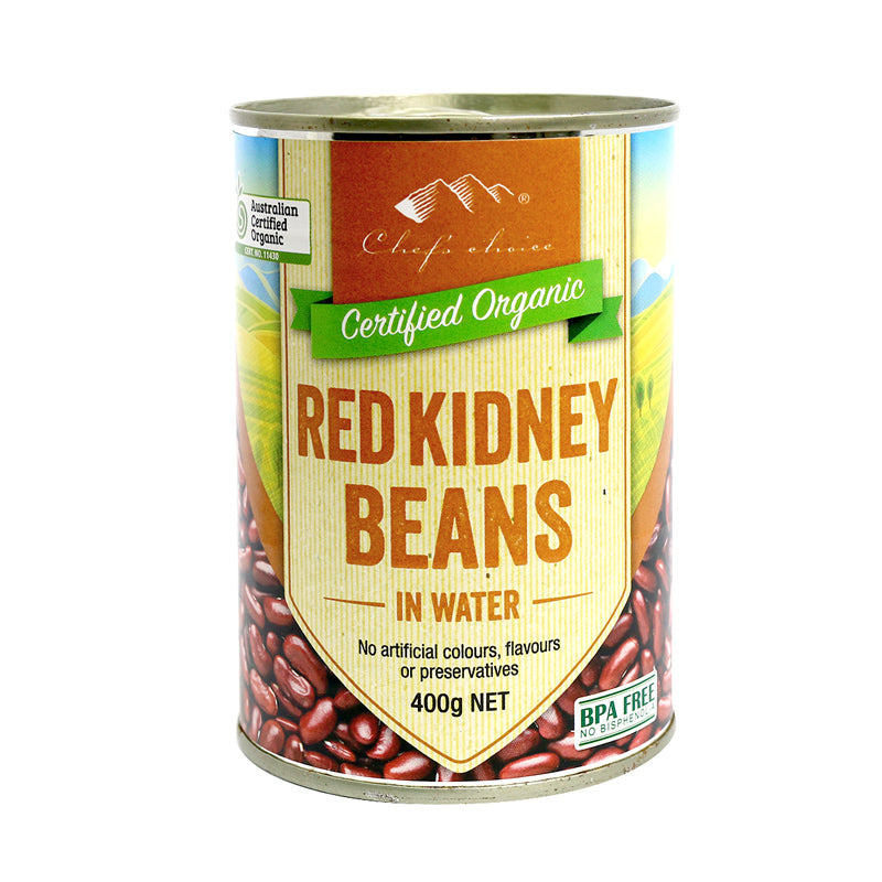 Chef's Choice - Organic Cans - Red Kidney Beans in Water 12 x 400g