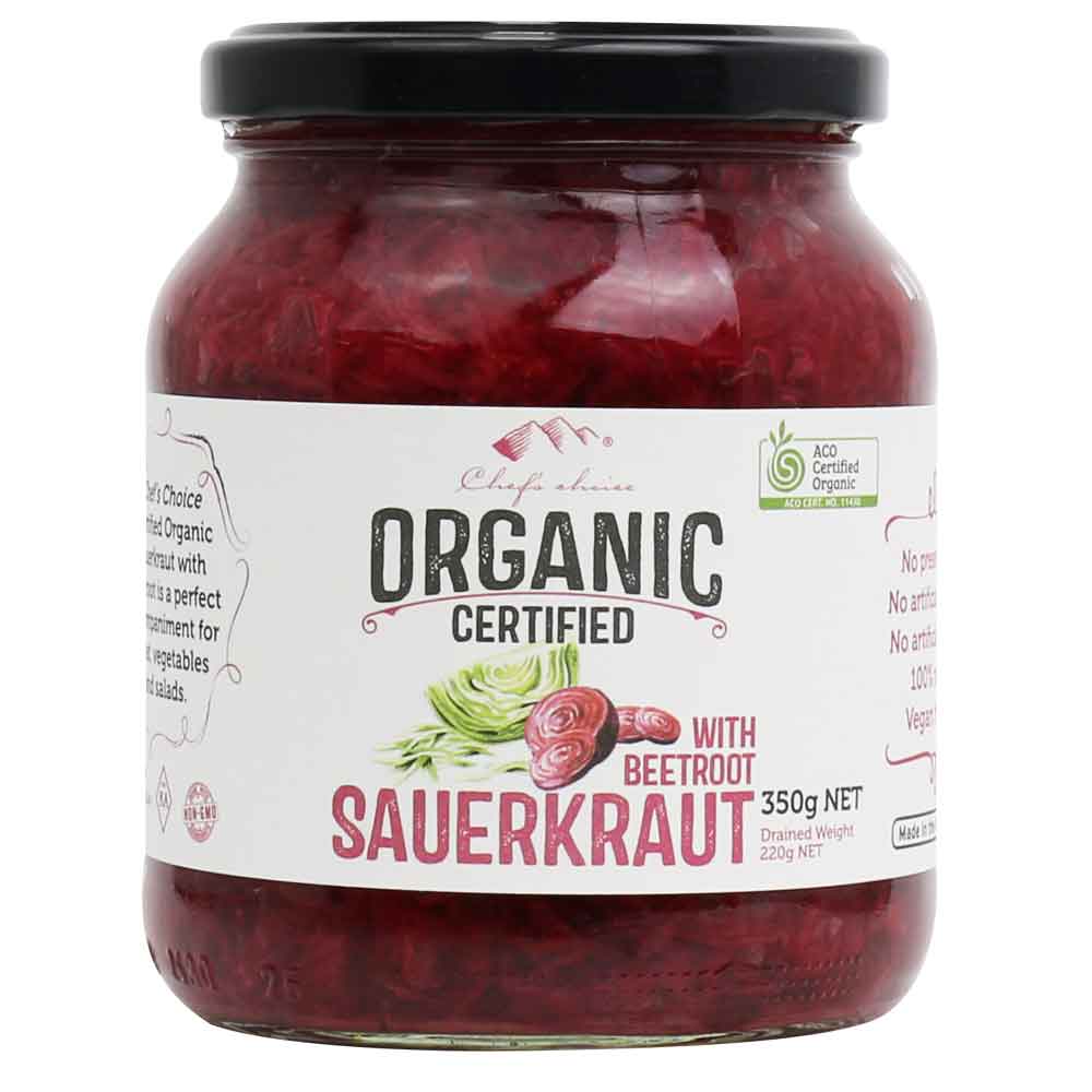 Chef's Choice - Organic In Brine - Sauerkraut with Beetroot 6 x 350g