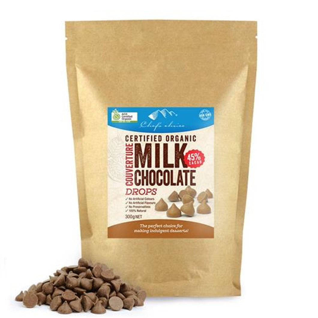 Chef's Choice - Organic Chocolate - Milk Drops 45% 10 x 300g