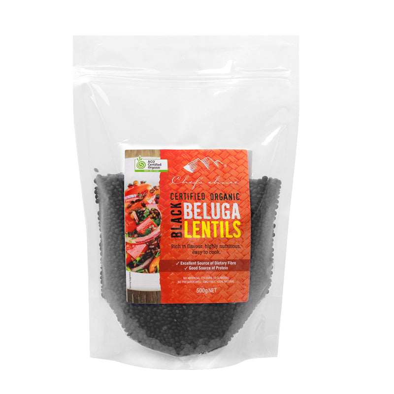 Chef's Choice - Organic Grains - Black Beluga Lentils 4 x 500g