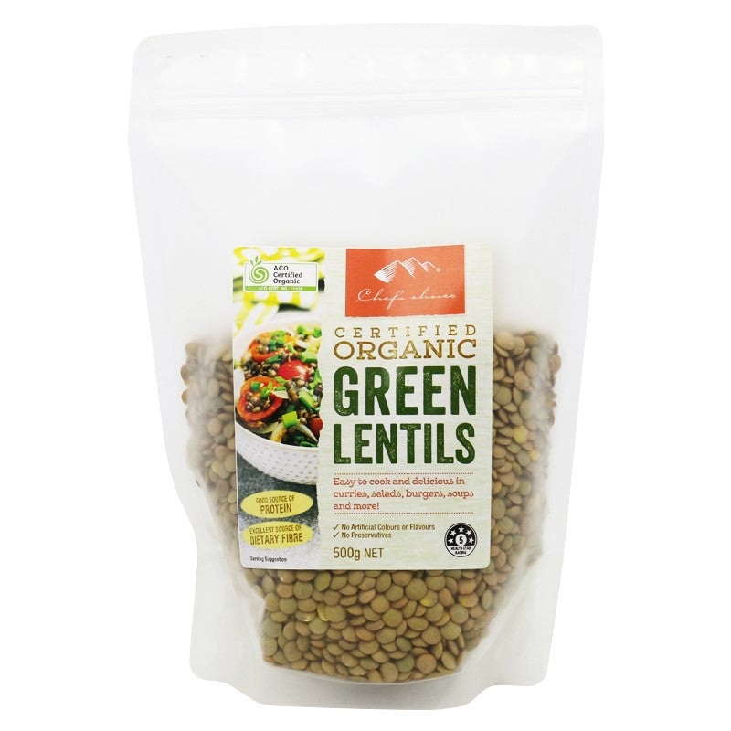 Chef's Choice - Organic Grains - Green Lentil 4 x 500g