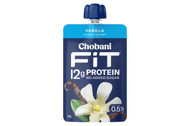 Chobani Fit Yogurt Pouch - Vanilla 8 x 140g