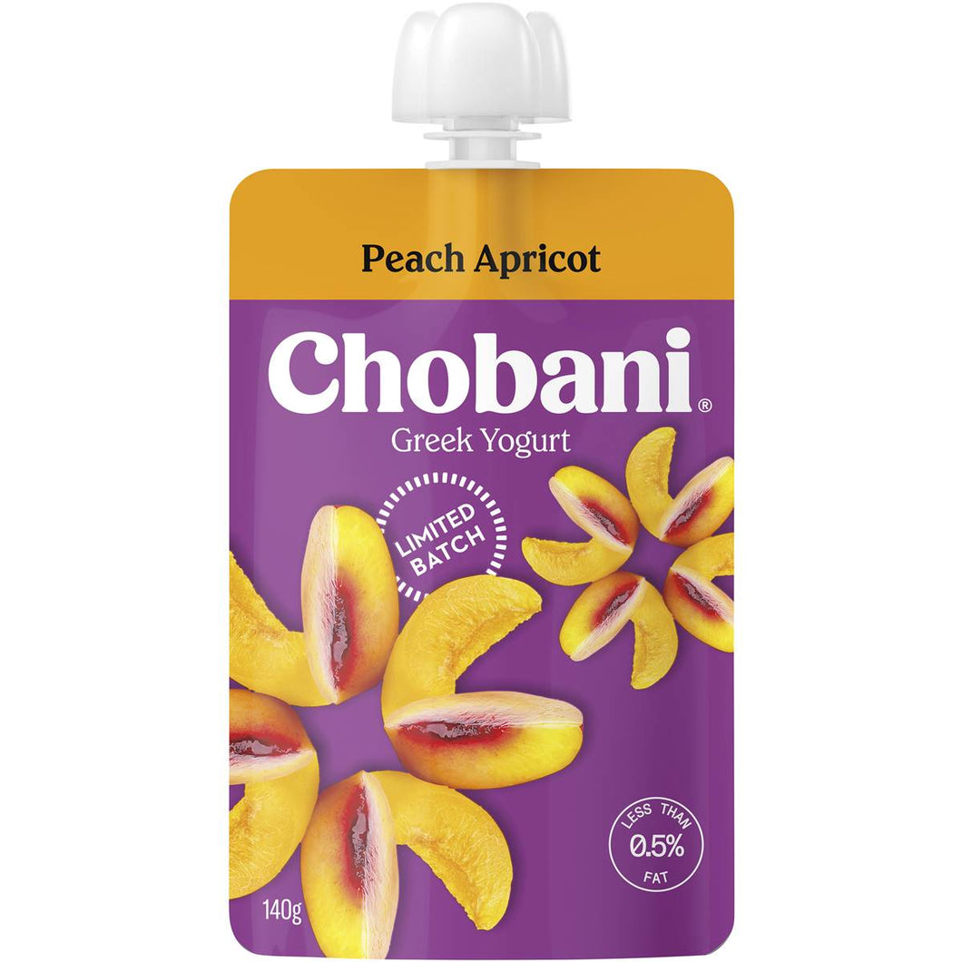 Chobani Yogurt Pouch - Peach Apricot 8 x 140g