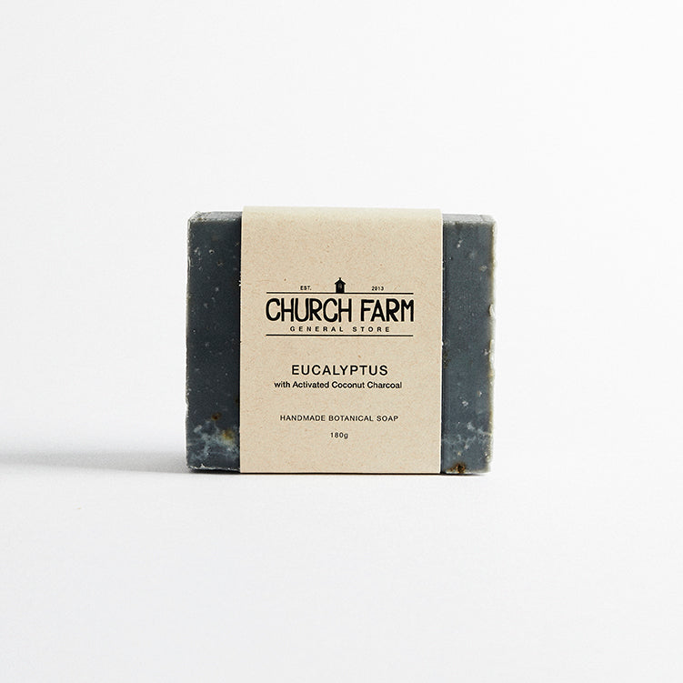 Church Farm - Soap - Eucalyptus and Activated Coconut Charcoal 6 x 180g