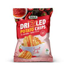 DJ&A - Drizzled Chips - Potato Chips - Sweet Chilli 5 x 90g