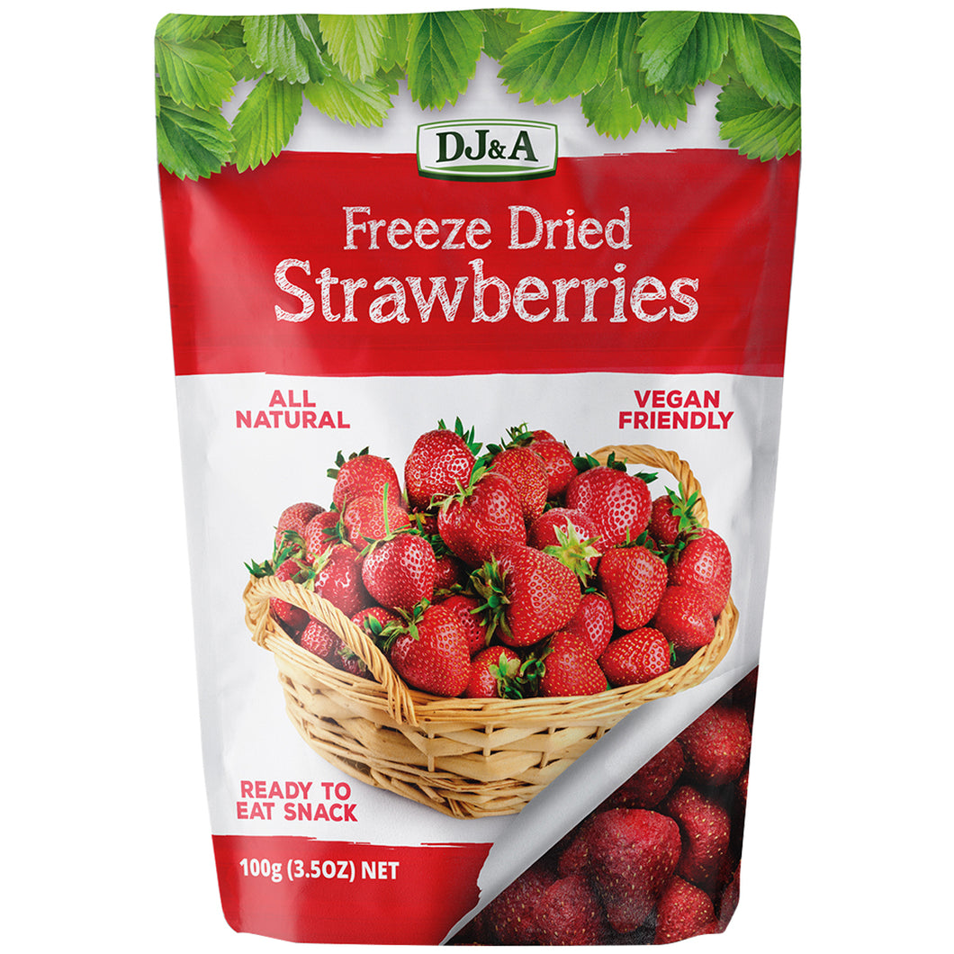 DJ&A - Family Bag – Freeze Dried Strawberries 5 x 100g Vegan