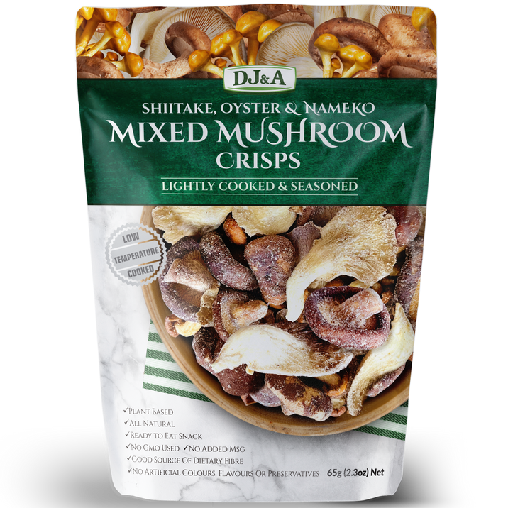 DJ&A - Mushroom - Mixed Mushroom Crisps - Lightly Seasoned 16 x 30g