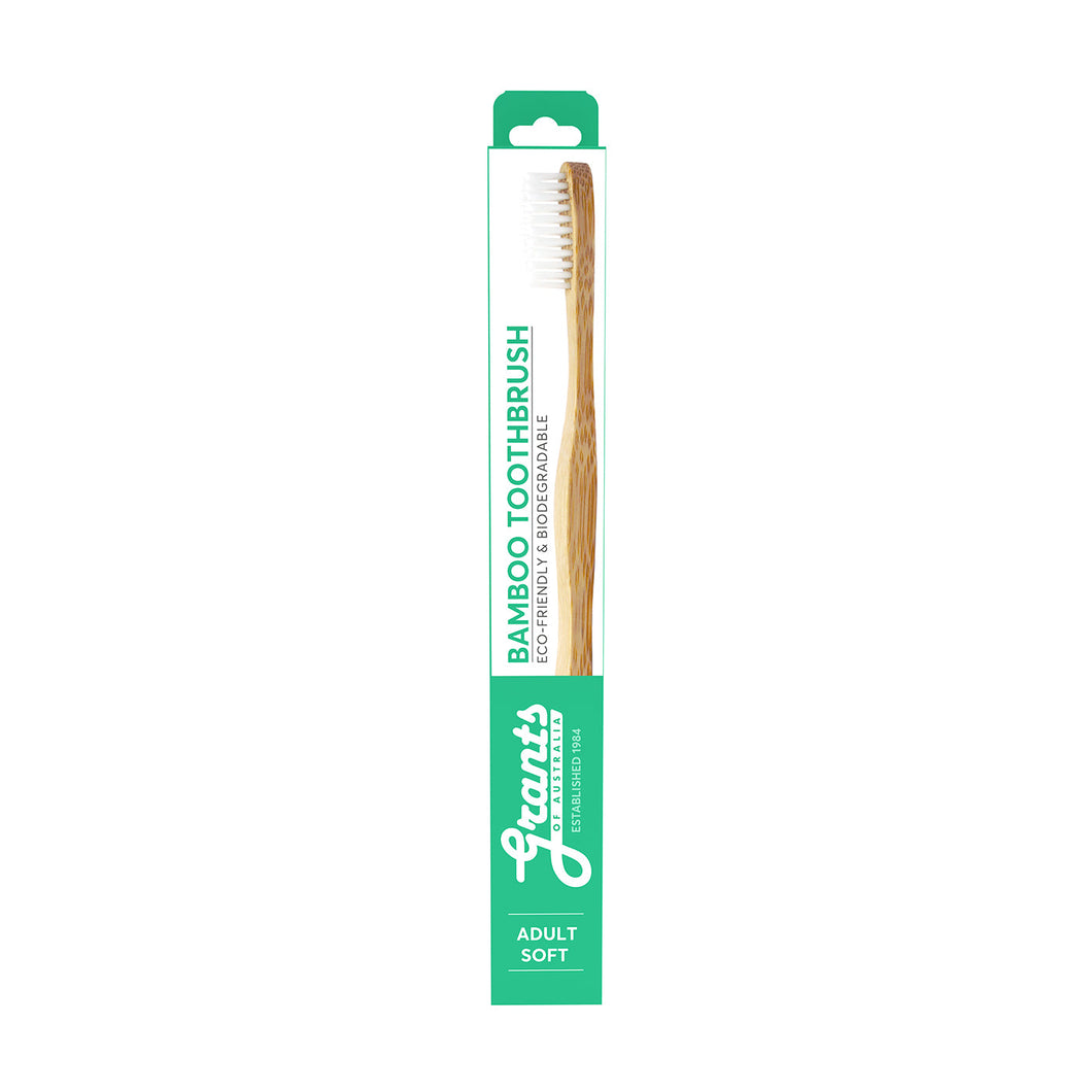 Grants Of Australia - Bamboo Toothbrush - Bamboo - Adult Soft 12 x 1 Brush
