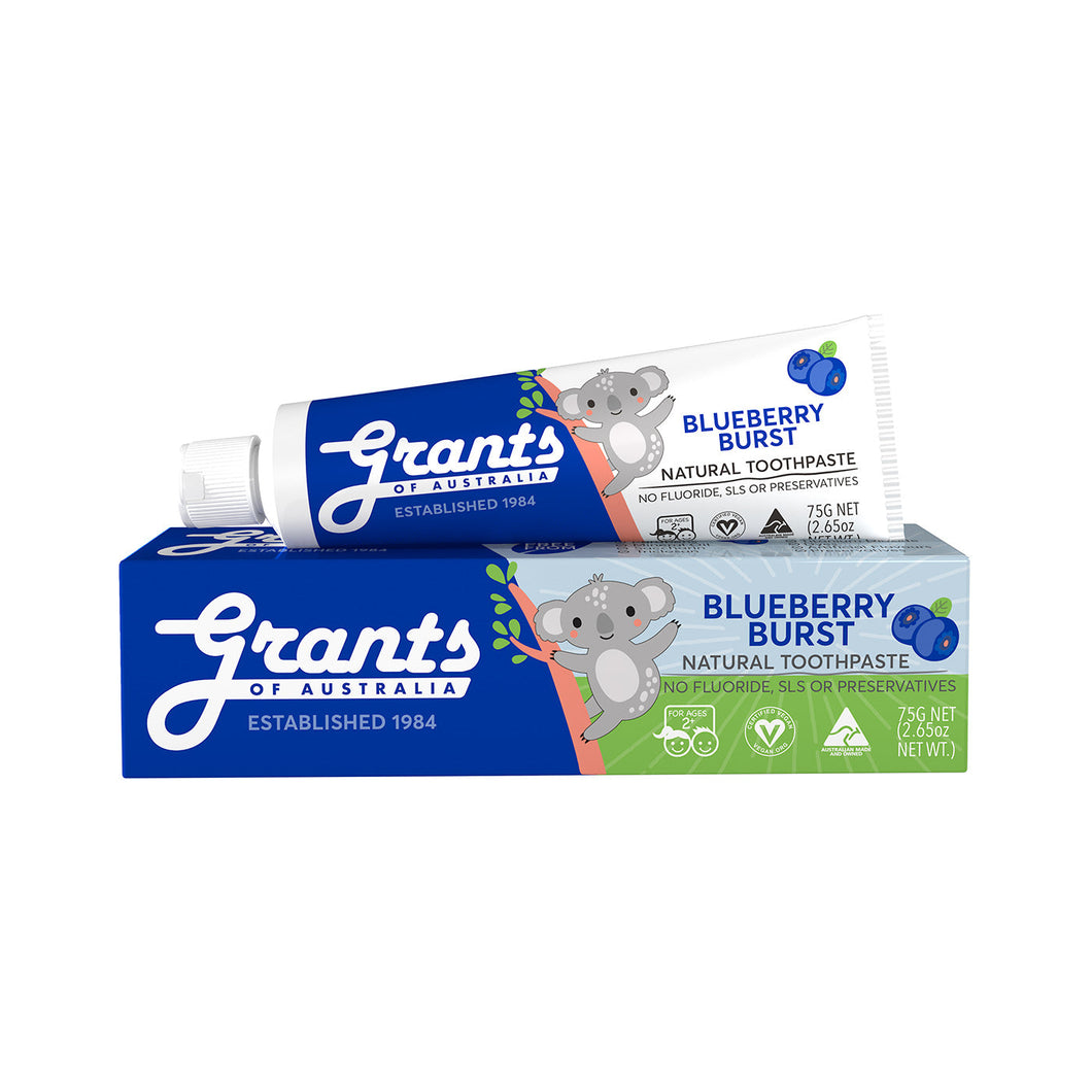 Grants Of Australia - Kids Toothpaste - Kids Blueberry Low Fluride 12 x 75g