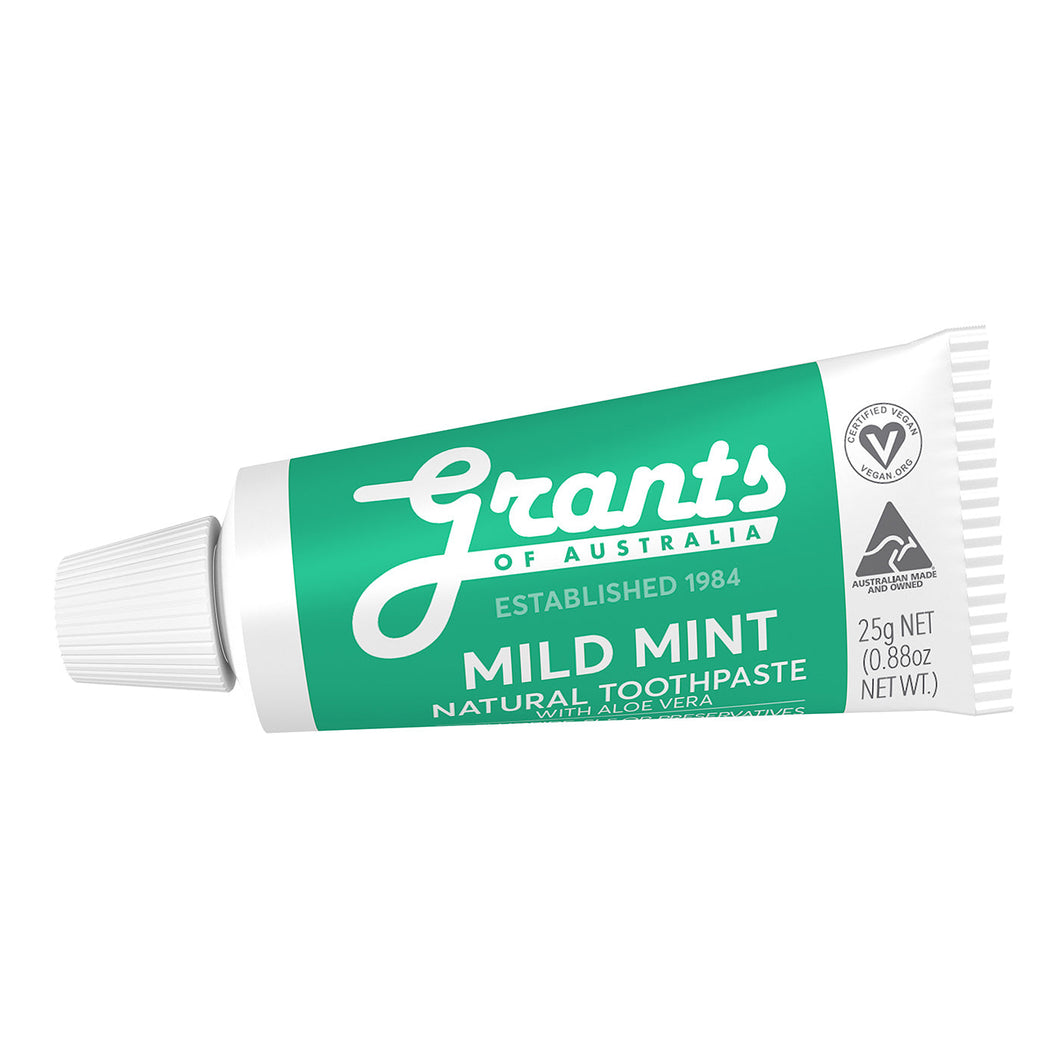 Grants Of Australia - Toothpaste - MINI Mild Mint  12 x 25g