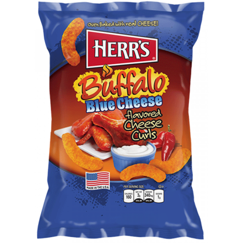 Herr's - Puffed Snacks - Buffalo Blue Cheese Curls 12 x 170g
