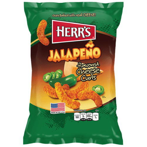 Herr's - Puffed Snacks - Jalapeno Cheese Curls 12 x 170g