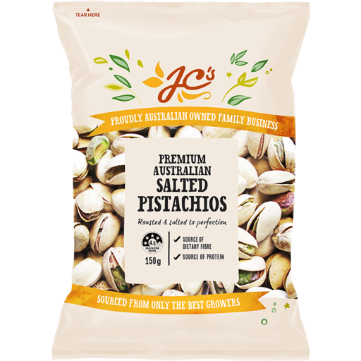 Jc’s Pistachios Roasted & Salted 12 x 150g